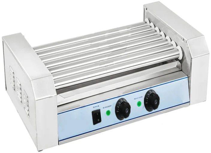 Commercial Sausage Food 7-Roller hot dog making machine stainless steel  hot dog roller and bun warmer