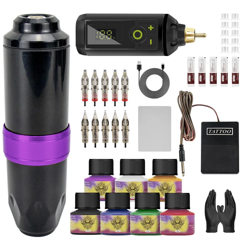 Power Supply New Tattoo Kit Tatoo Pen Rotary Tattoo Machine Full Kit Professional Tattoo Pen Set