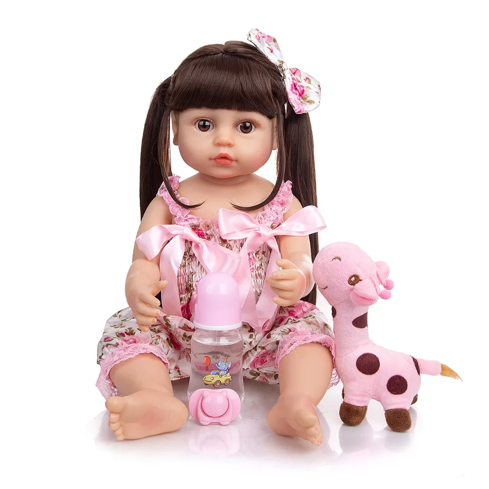 KEIUMI Reborn Dolls 55 CM Full Body Silicone Toddler Girl Dolls DIY Long Hair Playmate Toys