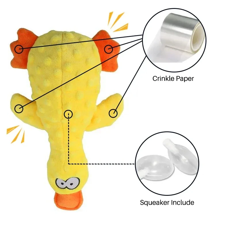 New Pets Plush Squeaky Dog Toys Funny Duck Chew Cleaning Teeth Toy Puppy Training Interactive Supplies