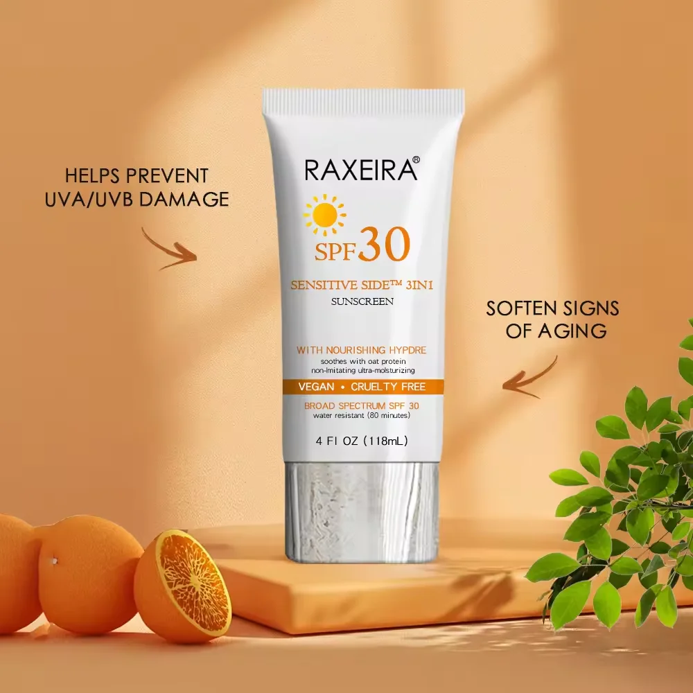 Private Label Organic Sunscreen Cream SPF 30 Natural UVA UVB Protection Moisturizing Sunscreen Cream