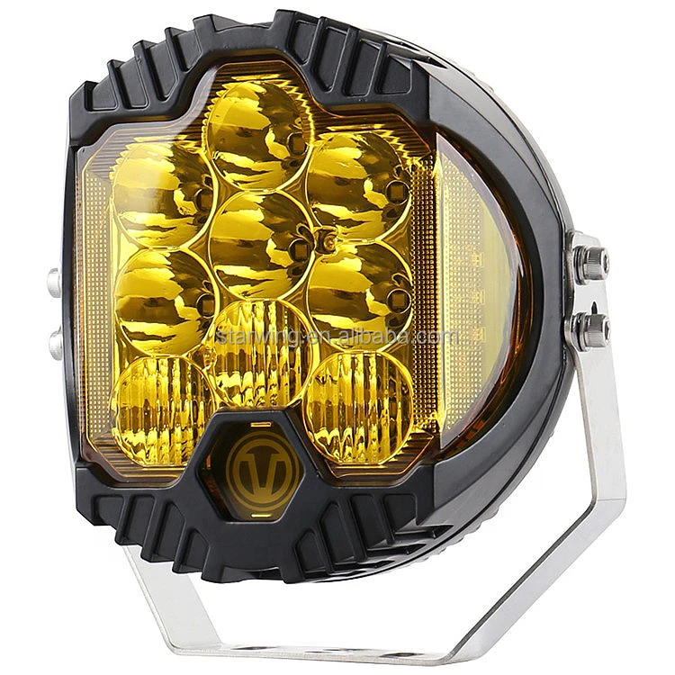 New Arrival V Design For Jeep Wrangler LED Work Light 90W Dual Color Round Trucks Off road LED Car light