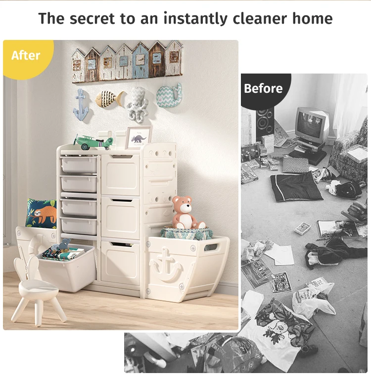 MIGO BEAR Kids Organizer Rack Baby No Toxic Shelf Children Plastic Boxes Storing Drawer Toys Cabinet For Clothes