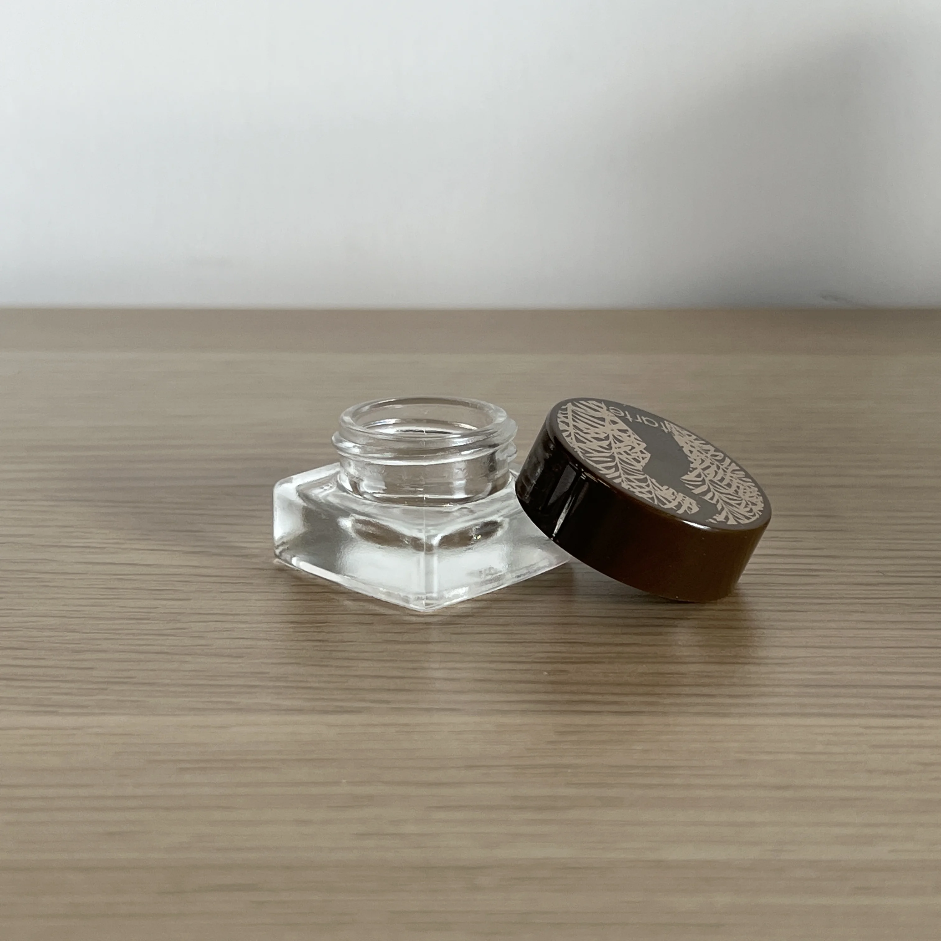 Wholesale cosmetic face cream container 3g Square Cosmetic Glass Jar Amber Cosmetic Glass Jar