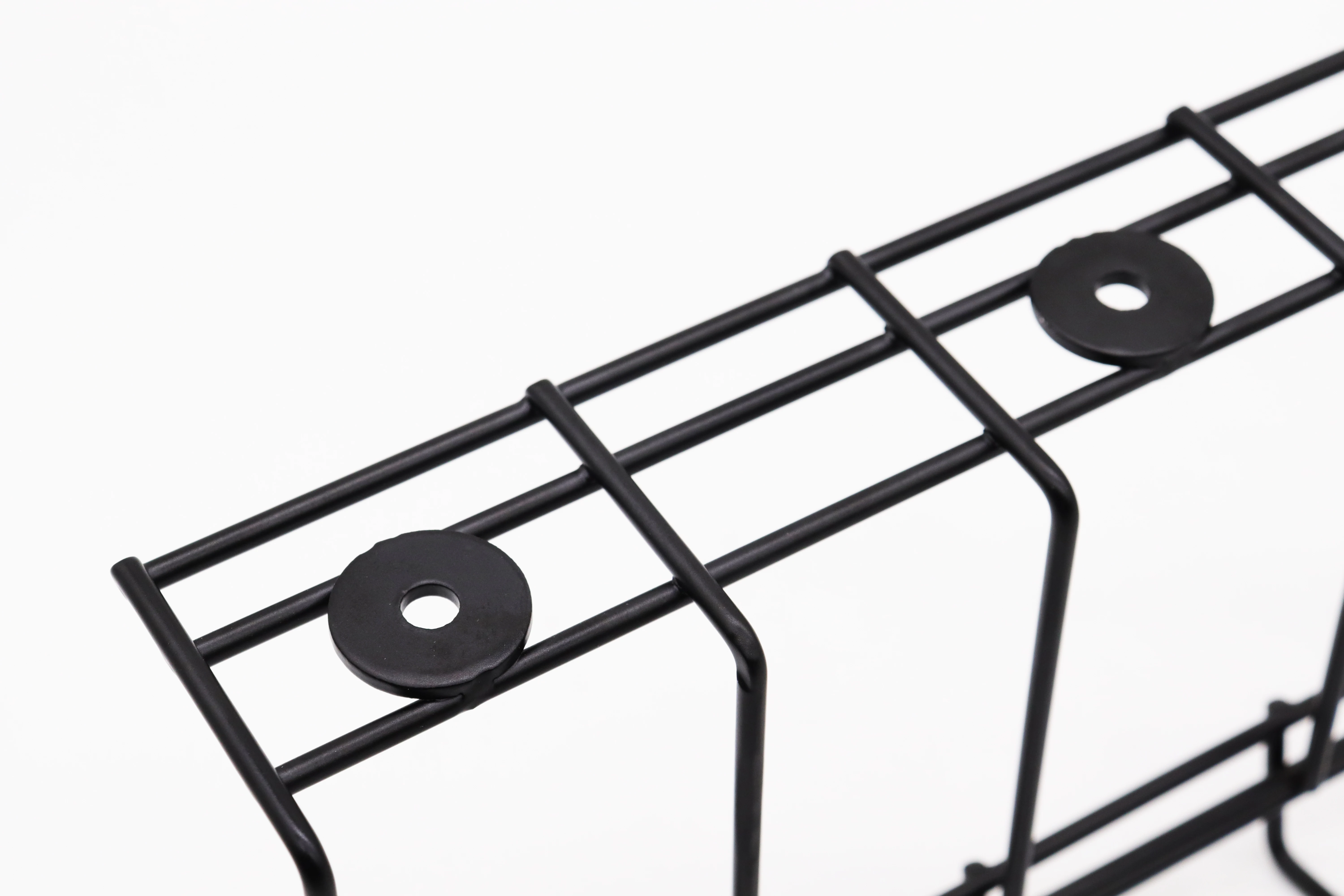 Storage Baskets Black Rack Holder Mesh Home Office Table Organizer Metal Wire Tray Under Desk Cable Management Storage Baskets