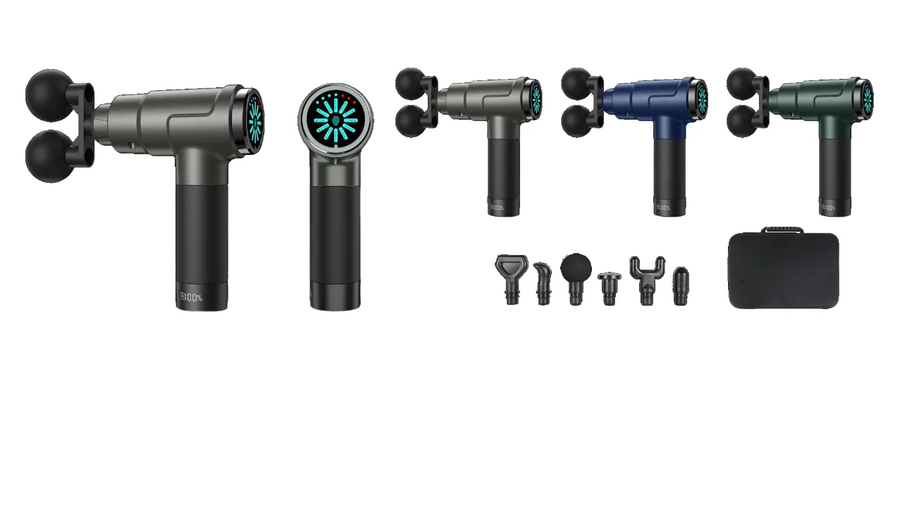 2024 Trending Product Handheld Percussion 7 Replacement Heads Fitness Massager With LCD Display Electric Muscle Massage Gun