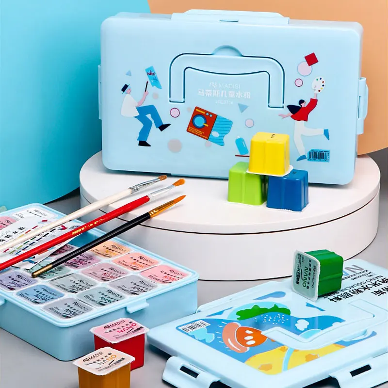 Wholesale Oem/Odm New Formula Non-Toxic 24 Colors 33ml High Quality Children Nano Jelly Gouache Set