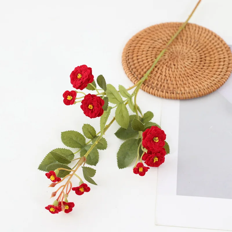 Little Rose  Wedding Real Like Factory Wholesale  Artificial Flower Free Sample High Quality  Landscaping Decor Simulate Rose
