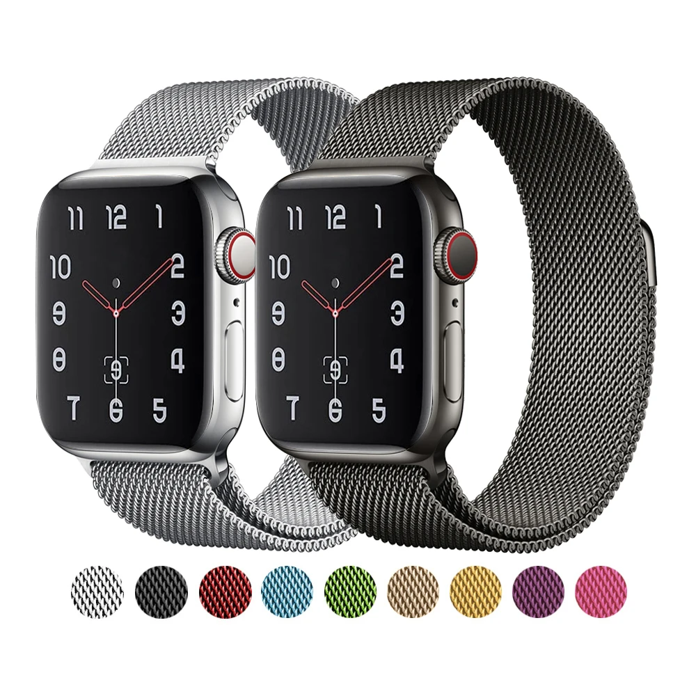 38mm 40mm 41mm 42mm 44mm 45mm Stylish Mesh Magnetic Milanese Loop Stainless Steel Watch Band For Apple Watch Strap