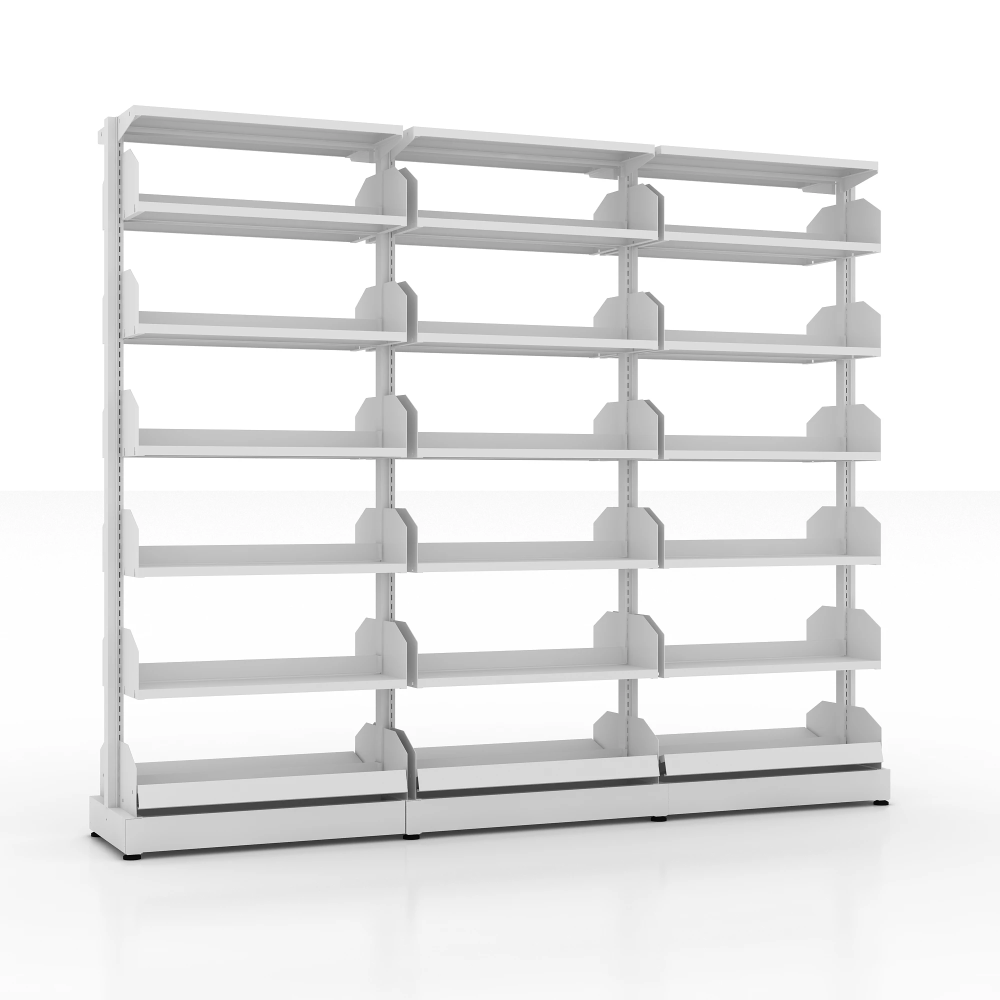 Multi-functional Metal Storage Knock Down School Library Commercial  Bookshelf with movable shelves