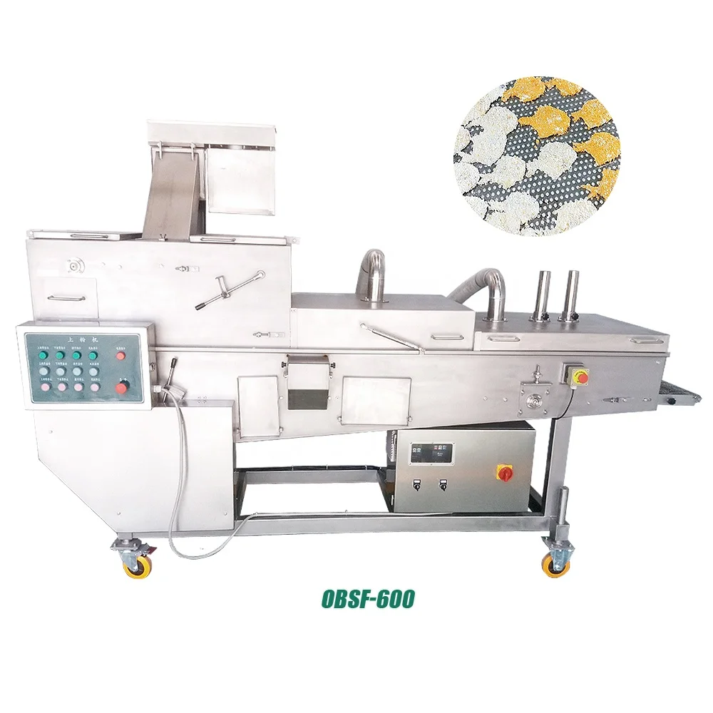 304 Stainless Steel Egg Patty Powder Covering Flour Coating Machine For Shrimp Cake Meat Pie Cutlet