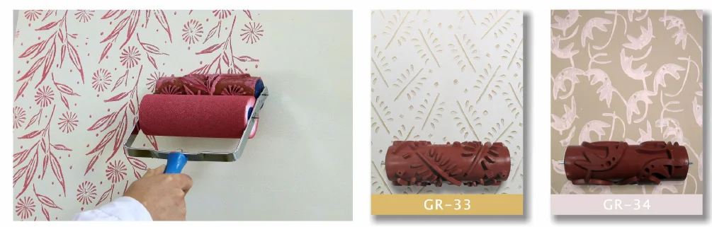 6 inch painting roller pattern design paint roller textured soft rubber wall pattern design paint roller brush