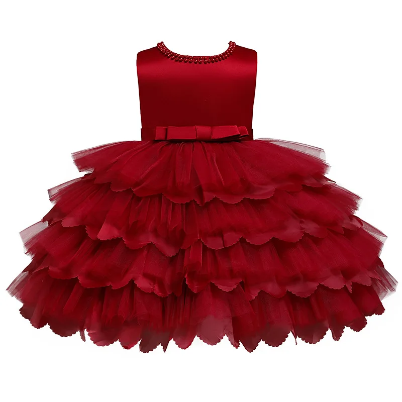 
New baby girls princess dress gown kids net yarn cake birthday party wending dress clothe flower infant baby girls pettiskirt 