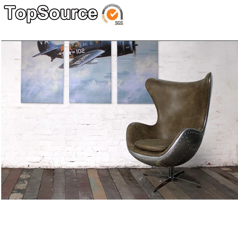 
Hot Sale Living Room Aviator Chair With Genuine Leather Vintage Chair 