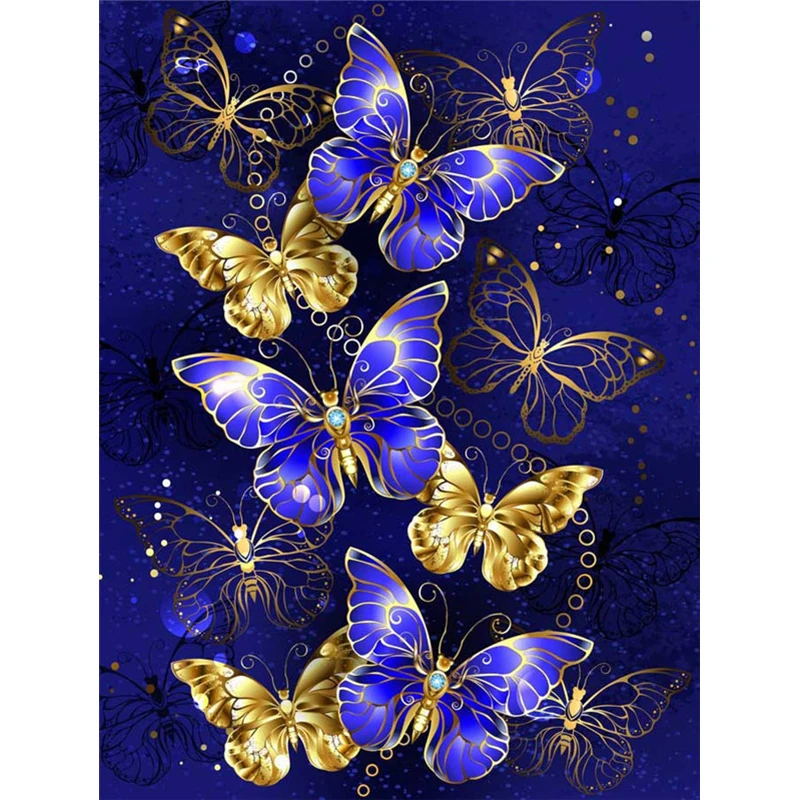5D DIY Diamond Painting Kits Abstract Butterfly Diamond Embroidery Mosaic Animal Full Drill Rhinestones of Picture for Adults