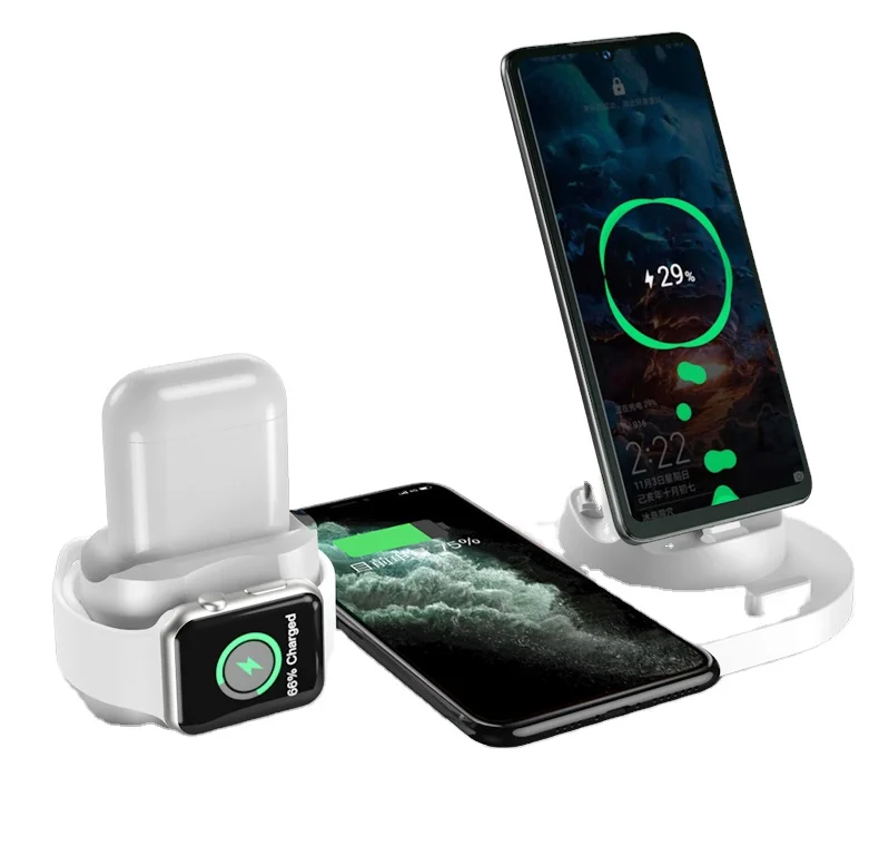 Top Sell 15W Fast Wireless Charger 6 In 1 Magnetic Wireless Charging Cell Phone Holder Multi function Wireless Charger