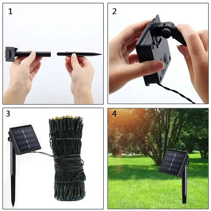 LED Solar Powered Lights String Outdoor 100 Lamp Beads Waterproof Bulbs Garden Luces Led 90 80 ABS IP65 DC 24V -40 - 50 30000 85