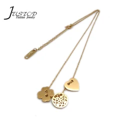 Из нержавеющей стали, покрытой 18 К золотом ювелирные изделия ожерелья с тремя Кулоны из нержавеющей стали