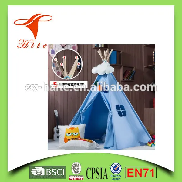 100%cotton Kids Teepee Tent with Padded Mat & Light String& Carry Case- Kids Foldable Play Tent for Indoor Outdoor