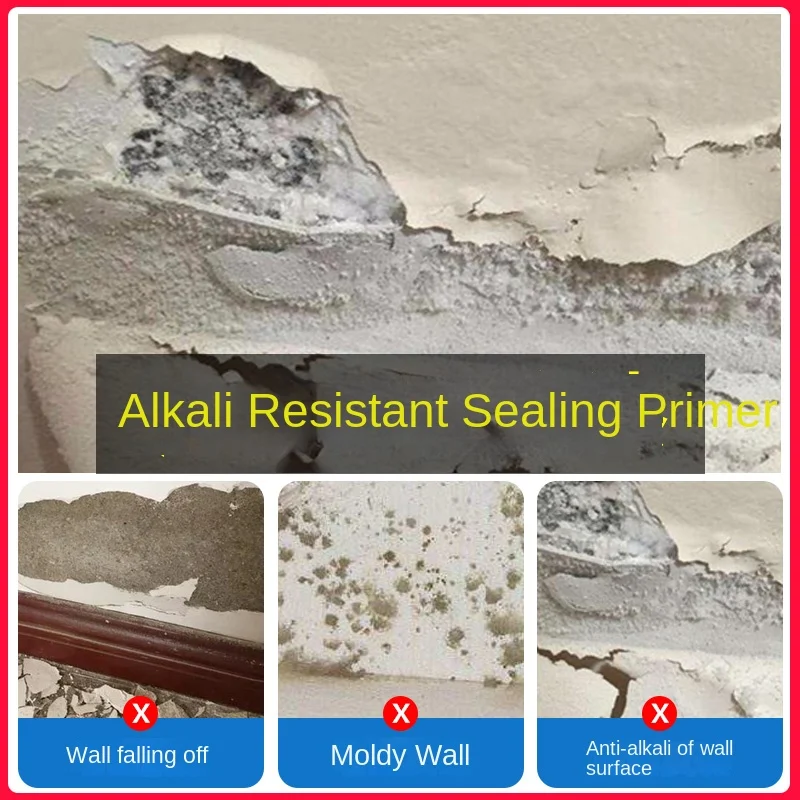 Alkali Resistant Sealing Primer Emulsion Paint Waterproofing Material Indoor Household Repair Interior Exterior Walls Antifungal