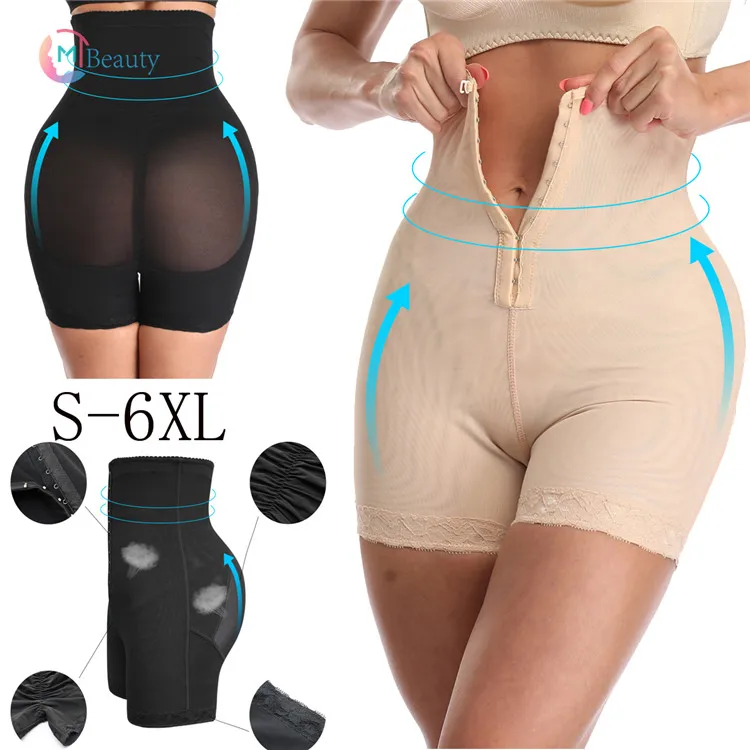 Women Plus Size Underwear Body Shaper Wear Butt Lifter High Waist Tummy Control Panty Slim And Lift Shapewear Fajas With Hook