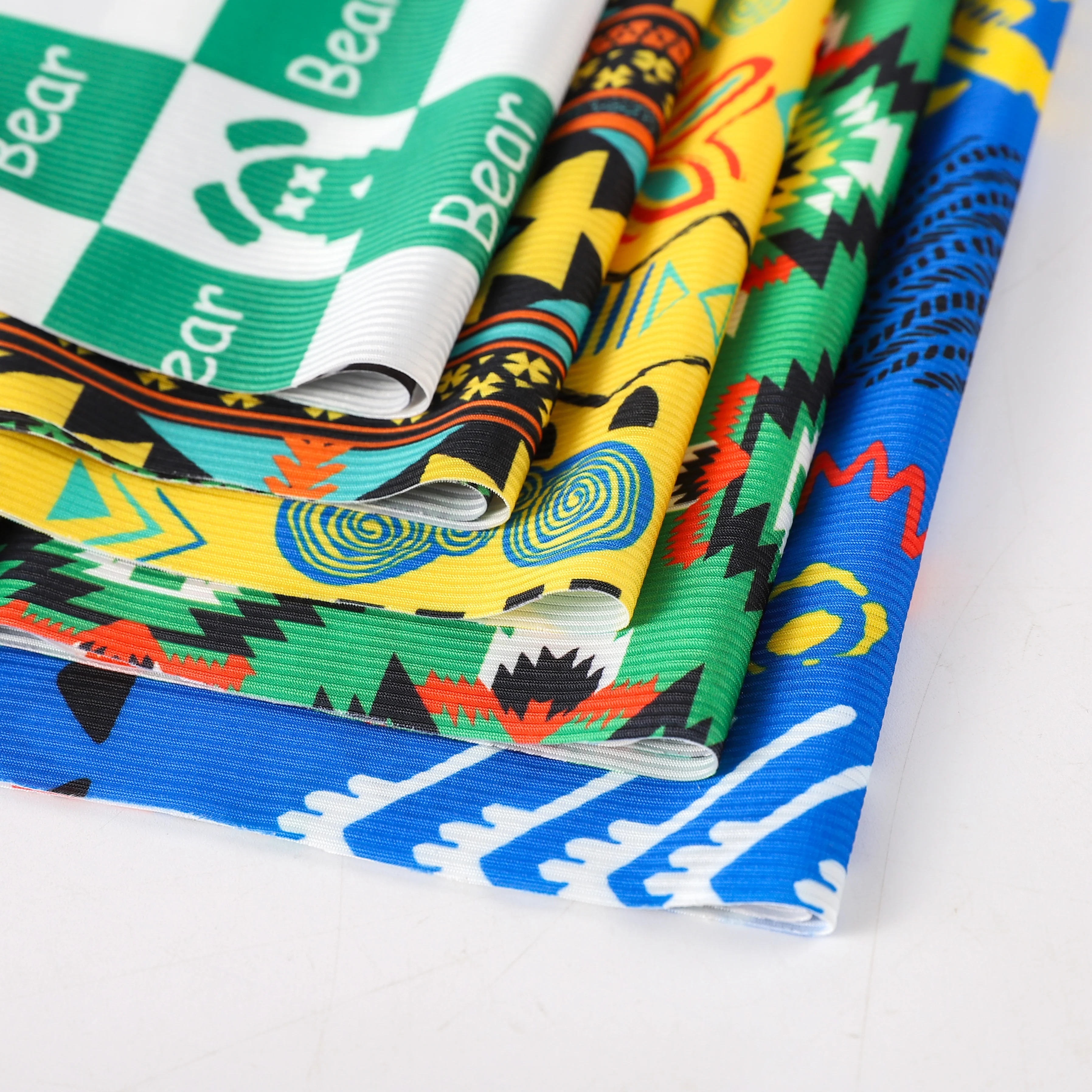 High quality custom polyester jersey Large elastic force polyester fabric for women and baby clothing home made