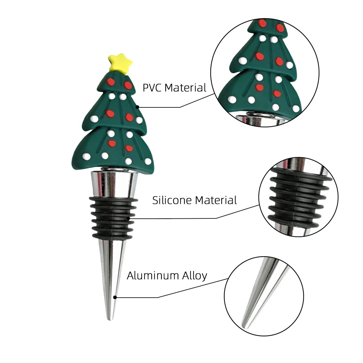 Reusable Screw Red Wine Stopper Champagne Stoppers creative 3D Christmas tree snowman reindeer shaped Santa Wine Bottle Stopper