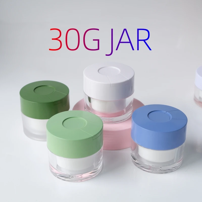 Acrylic Cream Jars Refillable Cream Jar with Spoon Body Butter Jar Plastic Cosmetic PMMA Silk Screen Printing Hot Stamping