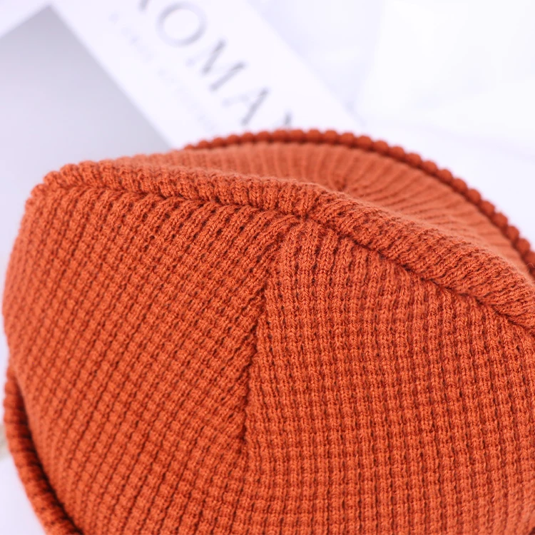 Qianzun manufacturers watch cap waffle knit customized hats knitting warm beanie hats for men and women