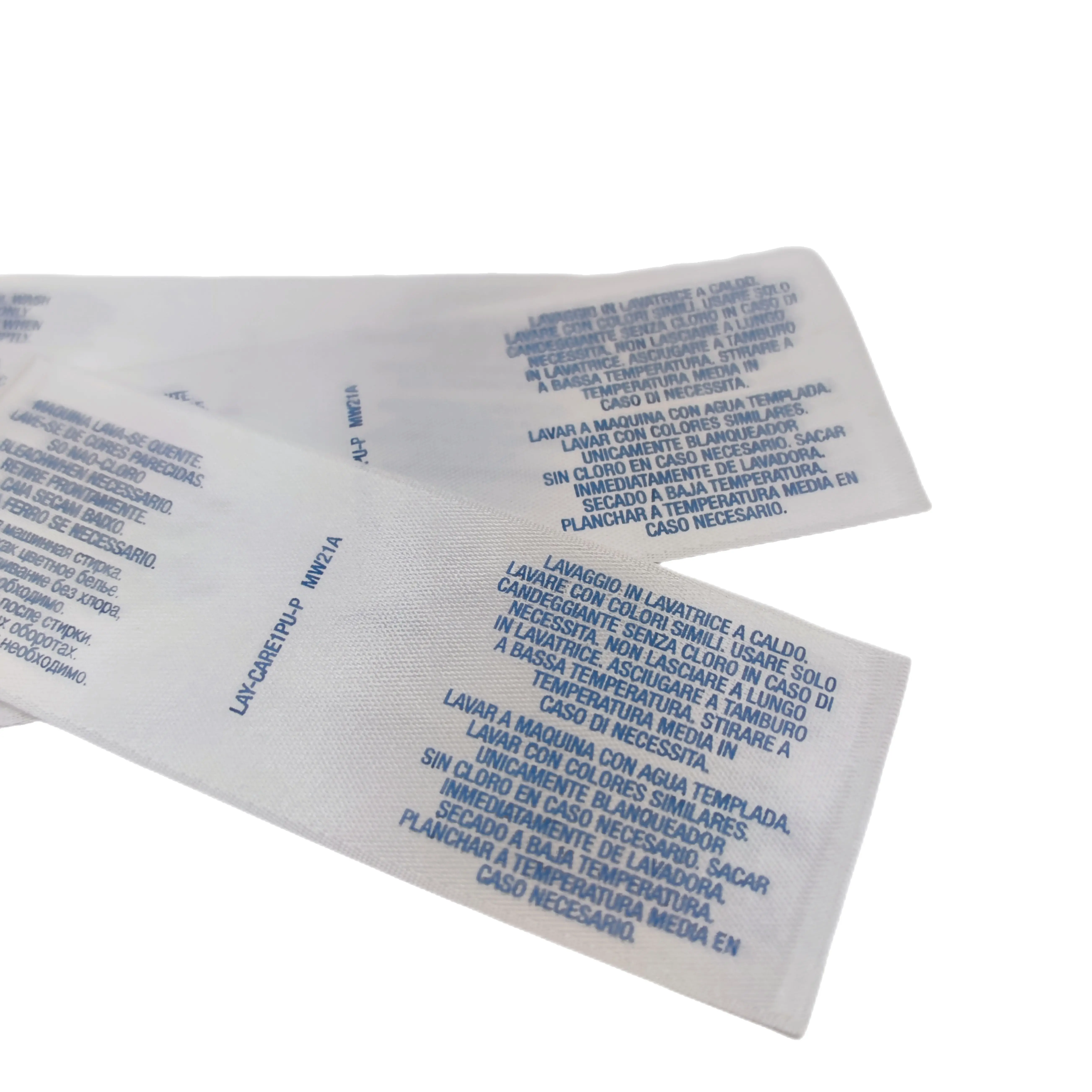 Center Fold Double Side Logo Print  Fabric Wash Care Label Maker For Clothing