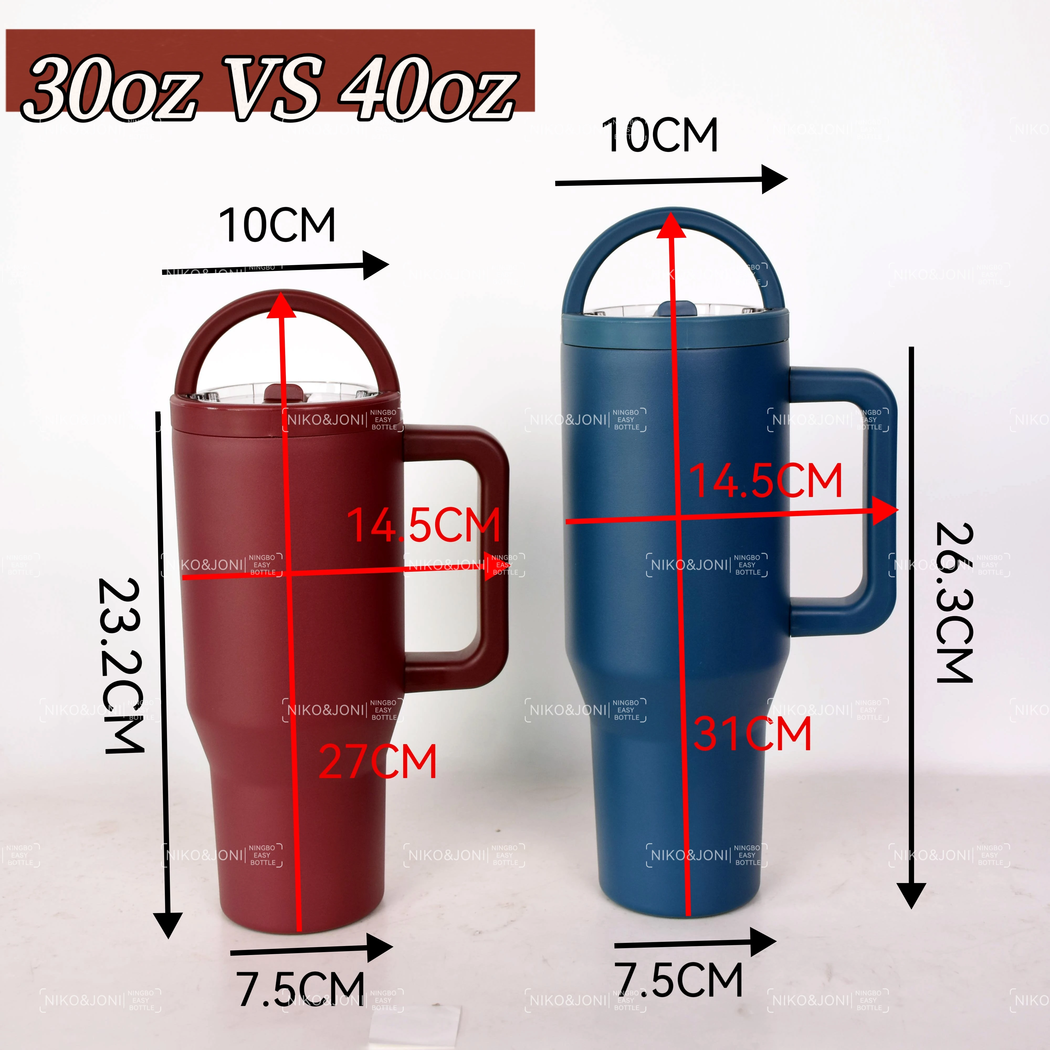 2024 New 100% Leakproof Hydro Tumbler Double Wall Insulated Vacuum 304 Stainless Steel 40oz Traveler Tumbler With Handle