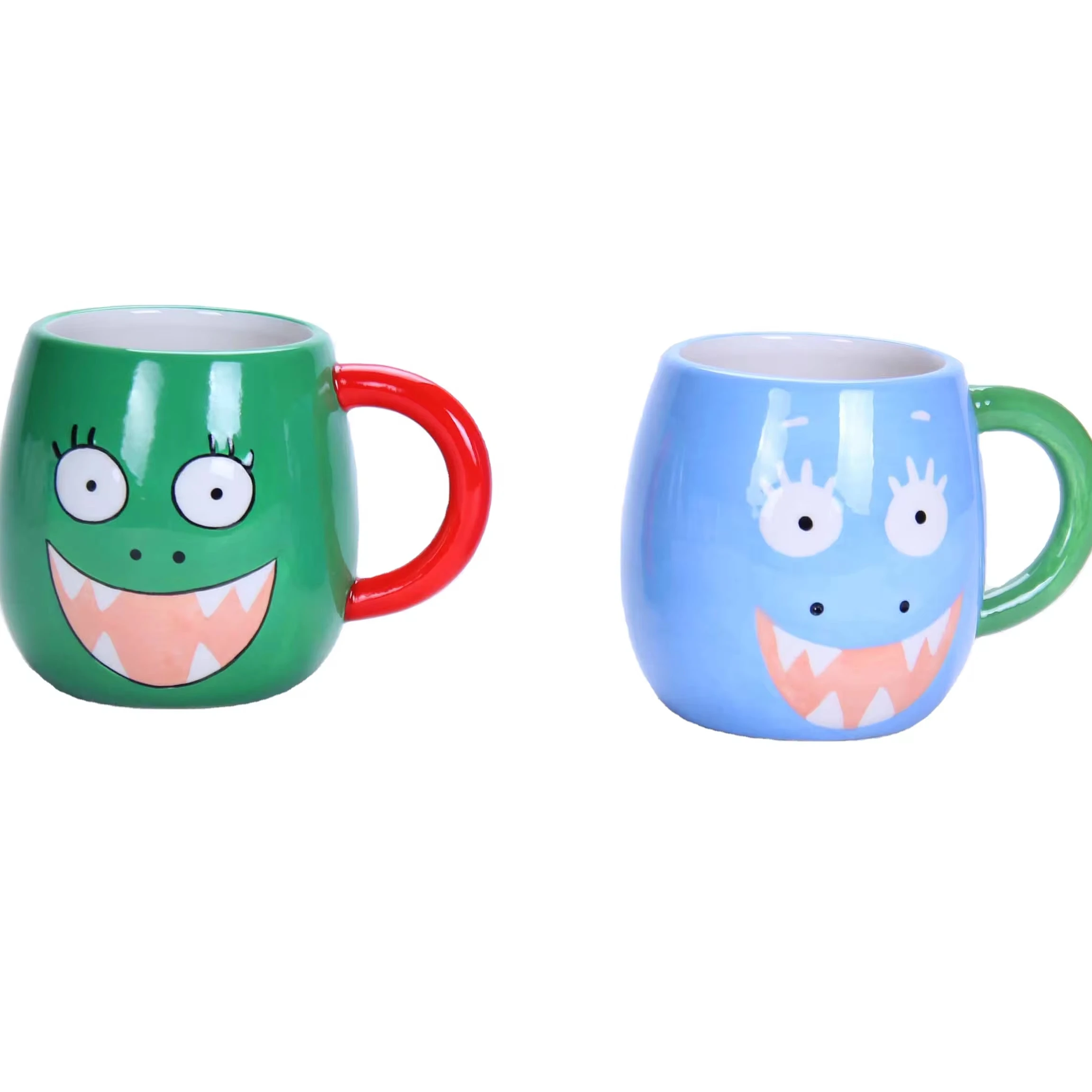 Custom Ceramic mugs Hand painted Cartoon  Ceramic Coffee mug Smile shape cup at any shape & size