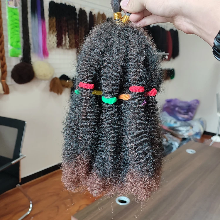 Marley Hair Afro Kinky Curl Bulk Hair Crochet Braids Synthetic Dreadlocks Hair Extensions 20 Roots/pack