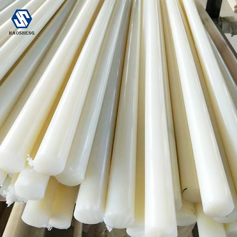 Best quality lowest price factory Customized  haosheng Cast Bar white blue black Colorful Nylon Plastic Round Bar/Rod