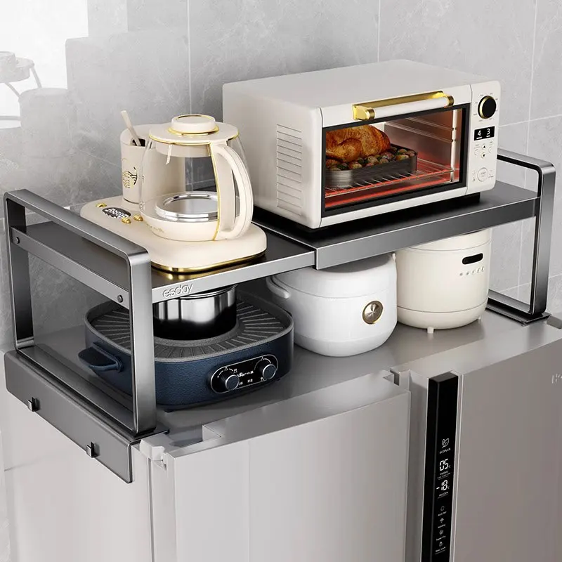 Magnetic Refrigerator Spice Rack 3 tier Scalable Organizer with 6 Hook Seasoning bottle shelves for Kitchen Accessories Storage