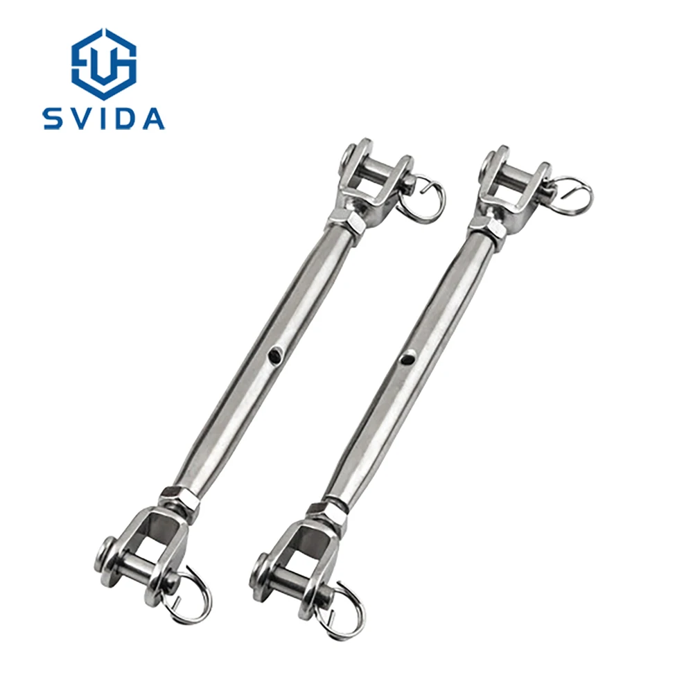 Stainless Steel Close Body Turnbuckle Threaded Stud Tension Terminal Wire Rope Turnbuckle