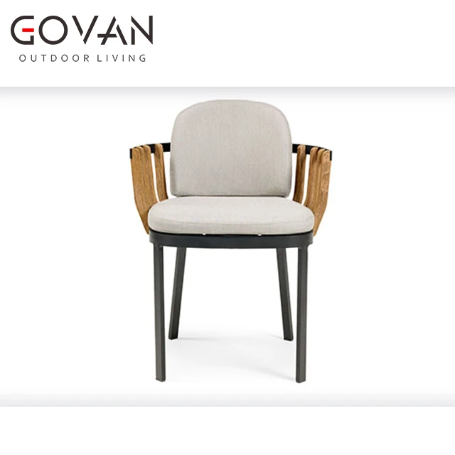 Современный дизайн, досуг, гостиница, вилла, Тиковая древесина, Обеденный набор, садовая алюминиевая мебель, уличный обеденный стул