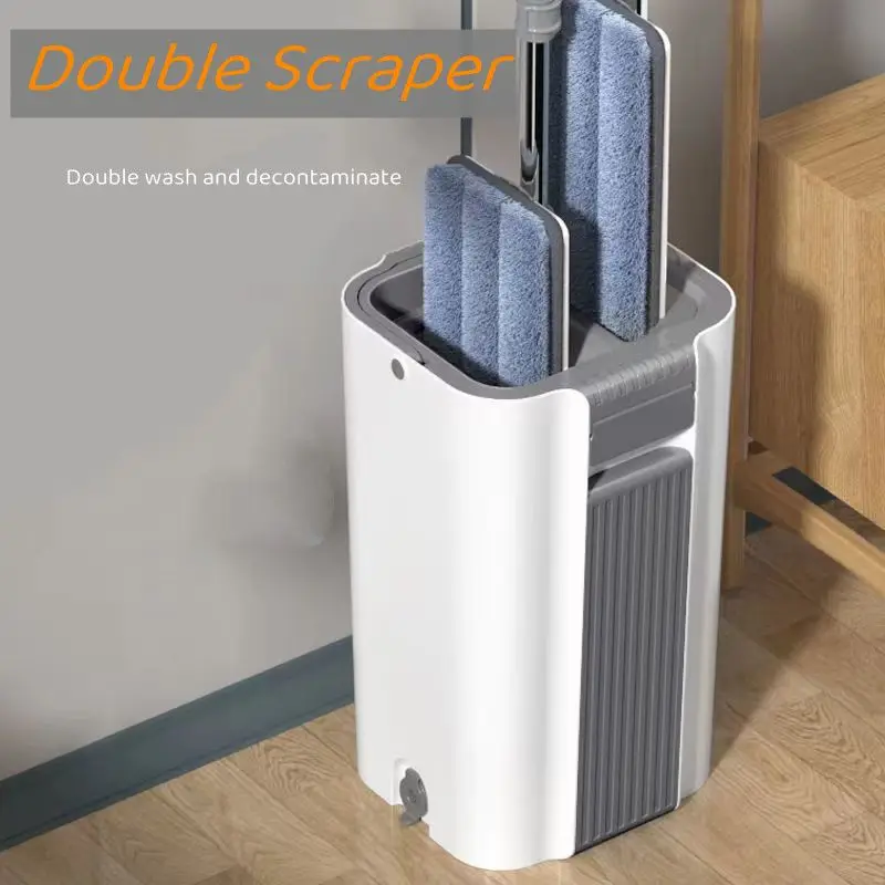 Hot sale dust microfiber cleaning squeeze magic 360 spin cleaning floor flat mop and bucket set with big promotion