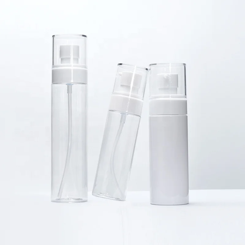 hard wall quality cosmetic container lotion pump fine mist spray plastic bottle for Essence foundation liquid toner sanitizer