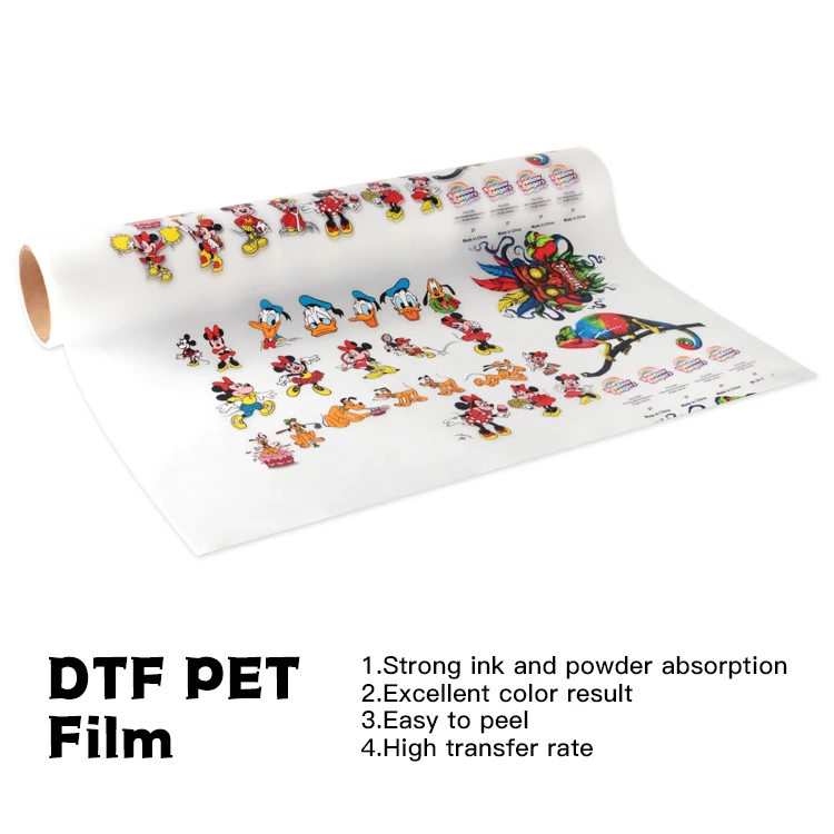 Goosam 60x100 60cm*100 30cm x 100m 33cmx100m Size DTF Paper Roll Heat Transfer Hot Tear DTF PET Film For 60x100m DTF Printer