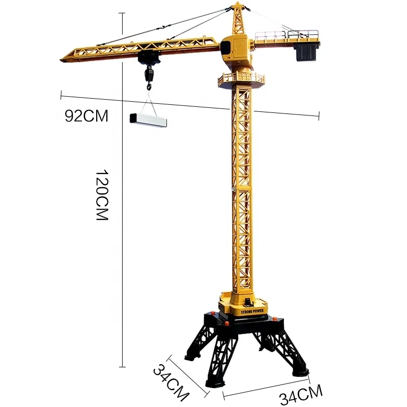 Huina 1585 1/14 Remote Control Tower Crane 12-Channels 2.4Ghz Rc Alloy Body Simulation Engineering Construction Truck Toy