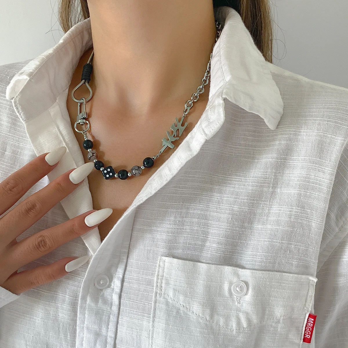 Оптовая продажа; Женская обувь в стиле «хип-хоп» Нержавеющая Сталь Змея Кость цепи толстый каблук кости из бисера ожерелье виде мужские ювелирные изделия