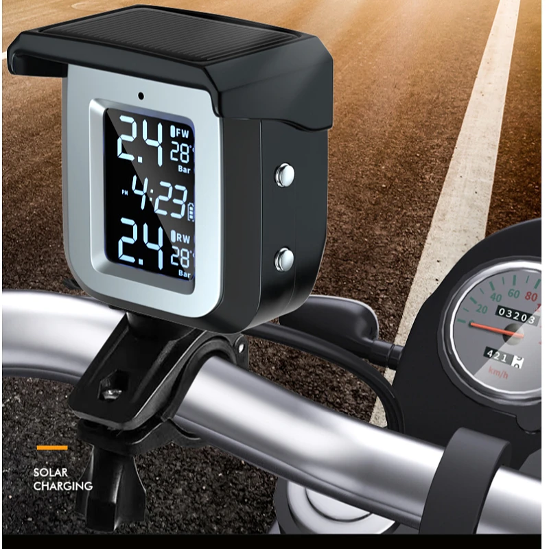 SY304 Safety Alarm Monitor System External Sensor Bicycle Motorbike  Solar Motorcycle Tire Pressure Monitor TPMS