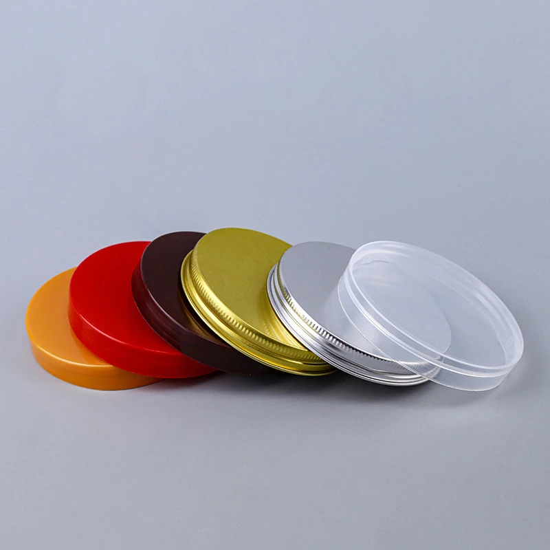 Round Plastic Jar with Screw Cap Wholesale Cosmetic Food Packaging  Cosmetic Cream Jar Food Storage Jar With Metal Aluminum Lid