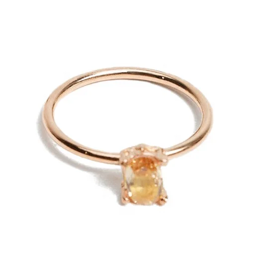 Gemnel 925 sterling silver 18k gold plated zircon custom oval shape ring for women