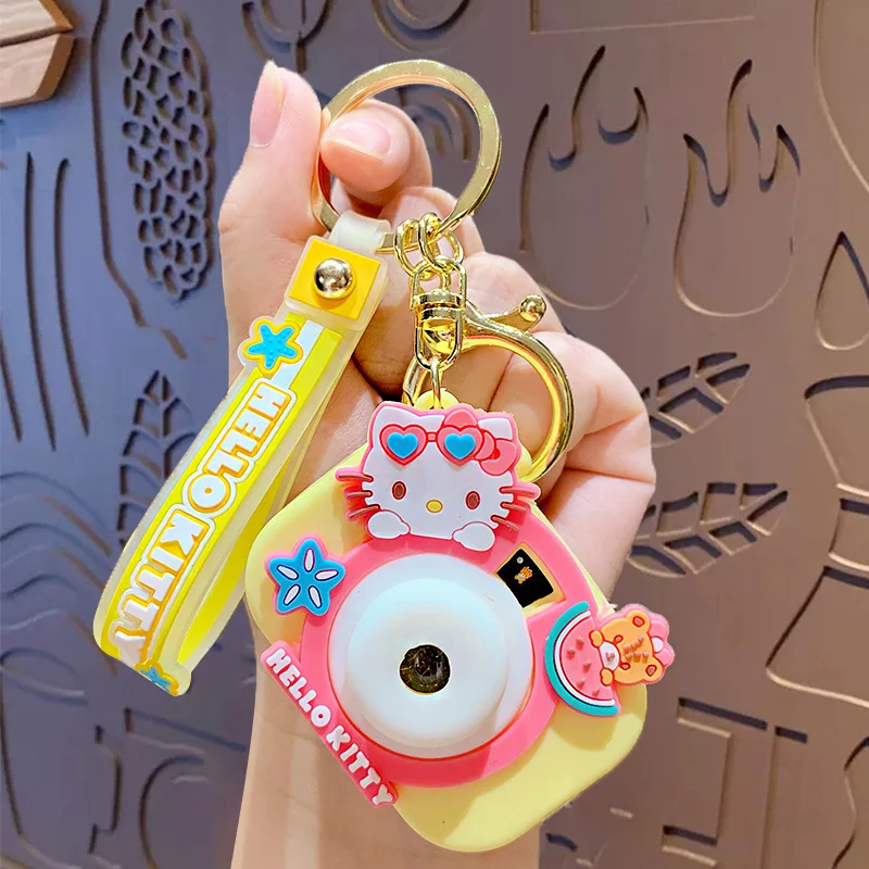 HL Hot Selling Kawaii My Melody Hi Kitty Kuromi Projection Camera Sanrioed Keychain Women Bag Pendant Key Chain Sanria Wholesale