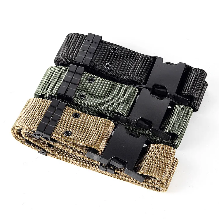 Unisex Polyester Sailcloth Belt Woven Tactical Uniform Belt Stylish Alloy Buckle Comfortable Fashionable Belt