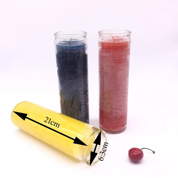 custom color Glass Religious Candle, Catholic Candles Supply 7 Chakra Candles