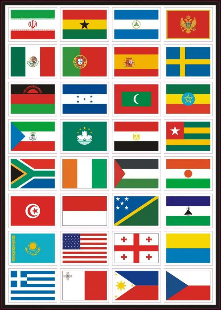 224PCS Multi Territorial  Nations label Child Football Team Countries Flags Stickers