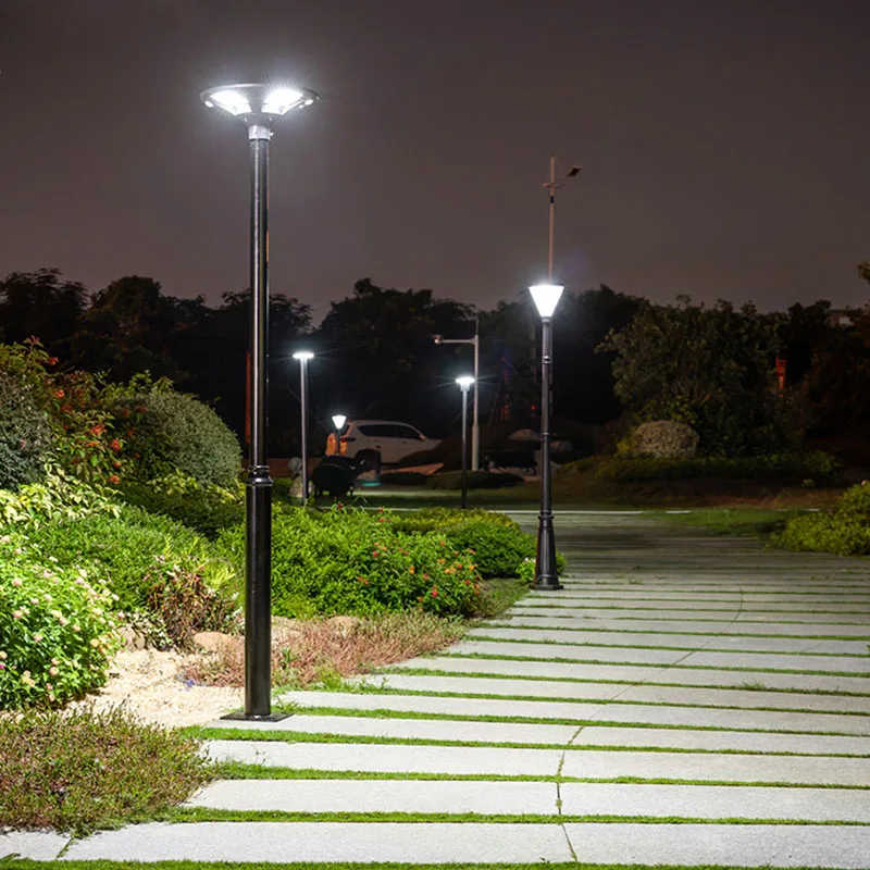 12v 40w 50w 60w 80w plate round outdoor bright led smart solar street light all in one in built solar panels for garden